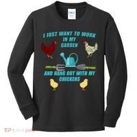 Work In My Garden Hang Out With My Chickens Kids Long Sleeve Shirt thumb 0