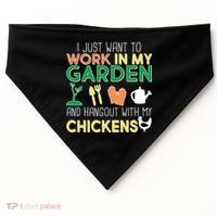 Work In My Garden Hangout With My Chickens USA-Made Doggie Bandana thumb 0