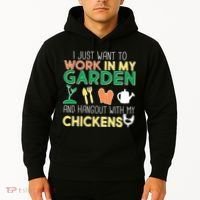 Work In My Garden Hangout With My Chickens Hoodie thumb 2