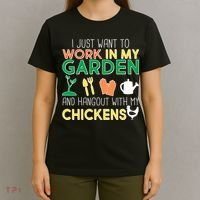Work In My Garden Hangout With My Chickens T-Shirt thumb 4