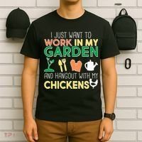 Work In My Garden Hangout With My Chickens T-Shirt thumb 6