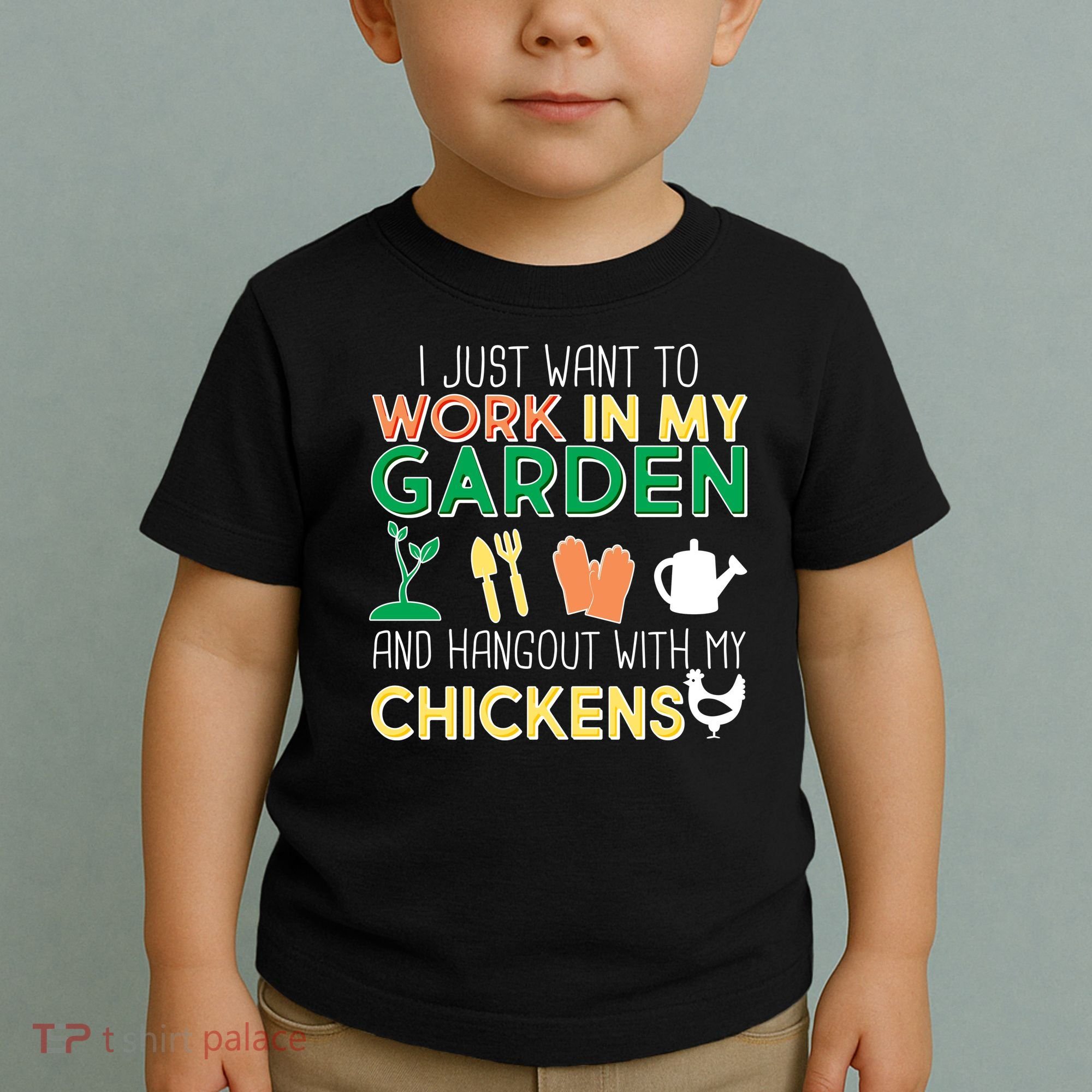 Work In My Garden Hangout With My Chickens Toddler T-Shirt