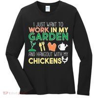 Work In My Garden Hangout With My Chickens Women's Long Sleeve Shirt thumb 0