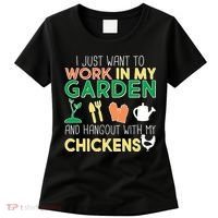 Work In My Garden Hangout With My Chickens Women's T-Shirt thumb 0