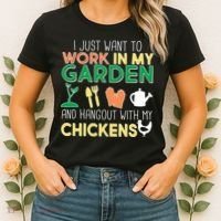 Work In My Garden Hangout With My Chickens Women's T-Shirt thumb 2
