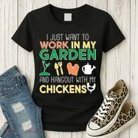 Work In My Garden Hangout With My Chickens Women's T-Shirt thumb 3