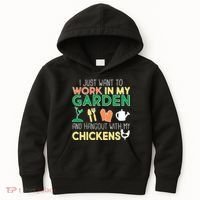 Work In My Garden Hangout With My Chickens Kids Hoodie thumb 0