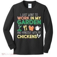 Work In My Garden Hangout With My Chickens Kids Long Sleeve Shirt thumb 0