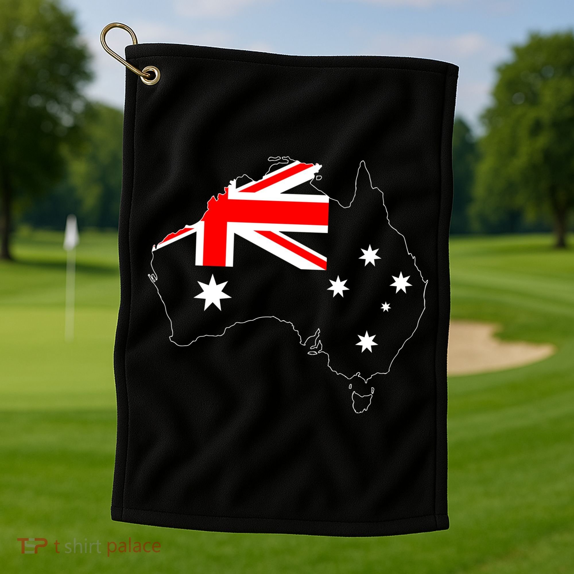 World Australia Map Flag Golf Towel