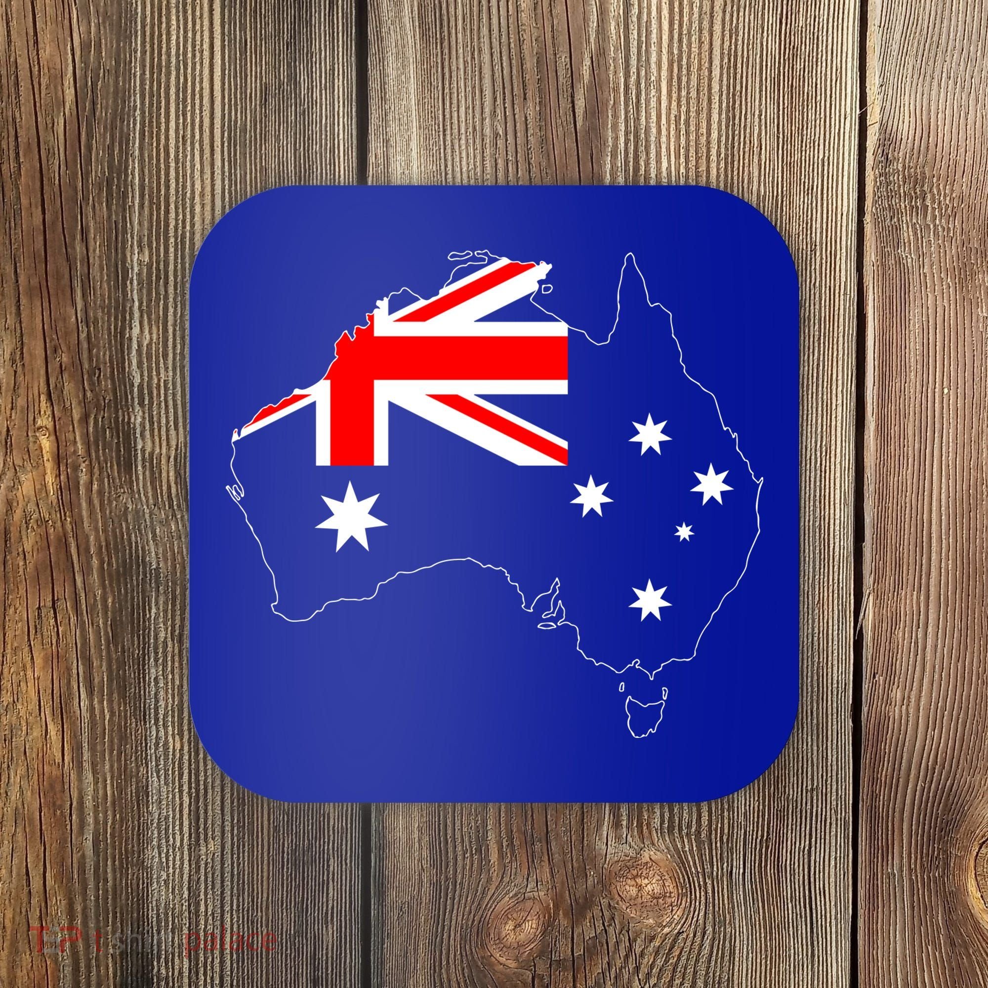 World Australia Map Flag Coaster