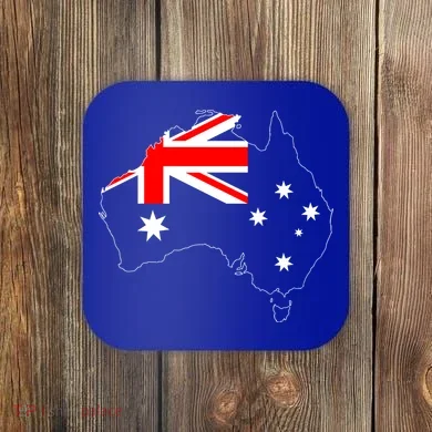 World Australia Map Flag Coaster