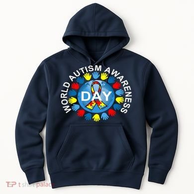 World Autism Awareness Day Earth Puzzle Ribbon Hoodie