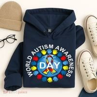 World Autism Awareness Day Earth Puzzle Ribbon Hoodie thumb 4