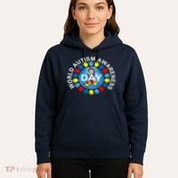 World Autism Awareness Day Earth Puzzle Ribbon Hoodie thumb 5