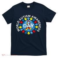 World Autism Awareness Day Earth Puzzle Ribbon T-Shirt thumb 0