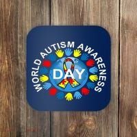World Autism Awareness Day Earth Puzzle Ribbon Coaster thumb 0