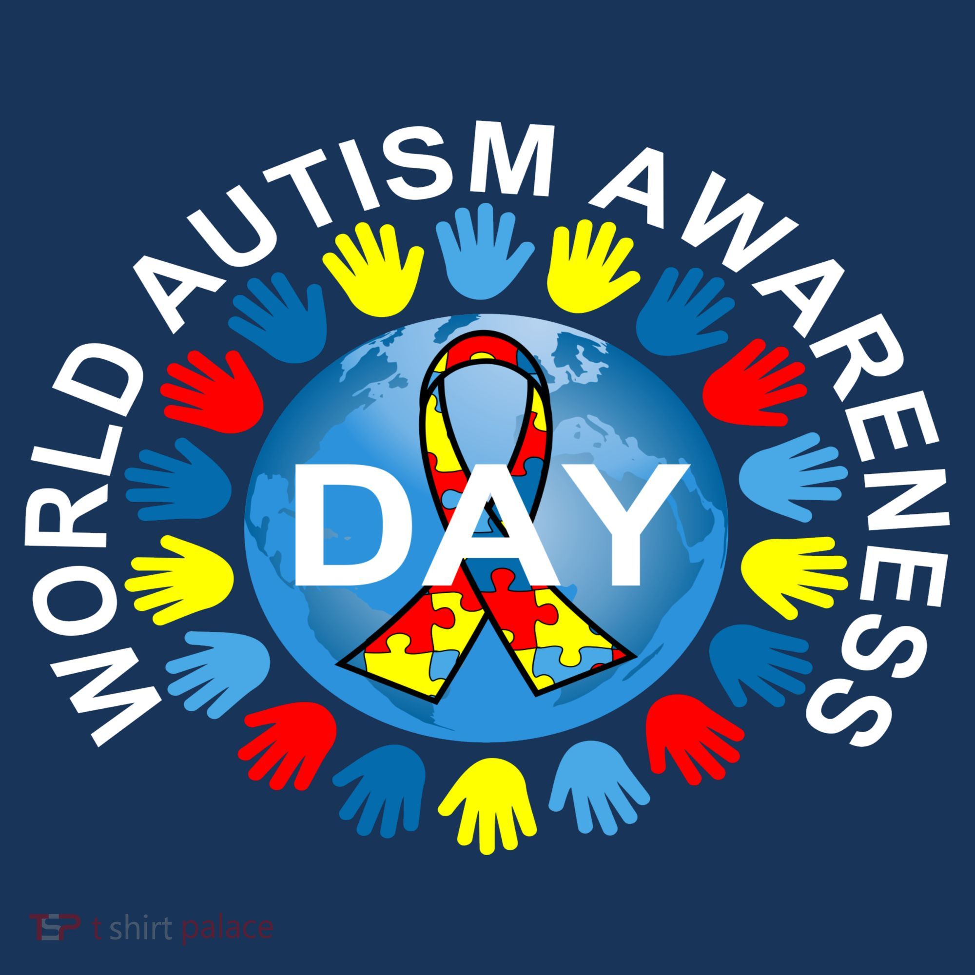 World Autism Awareness Day Earth Puzzle Ribbon Mousepad