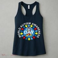 World Autism Awareness Day Earth Puzzle Ribbon Women's Tank Top thumb 3