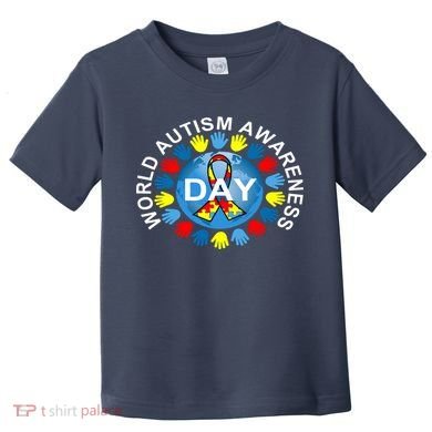 World Autism Awareness Day Earth Puzzle Ribbon Toddler T-Shirt