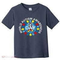 World Autism Awareness Day Earth Puzzle Ribbon Toddler T-Shirt thumb 0