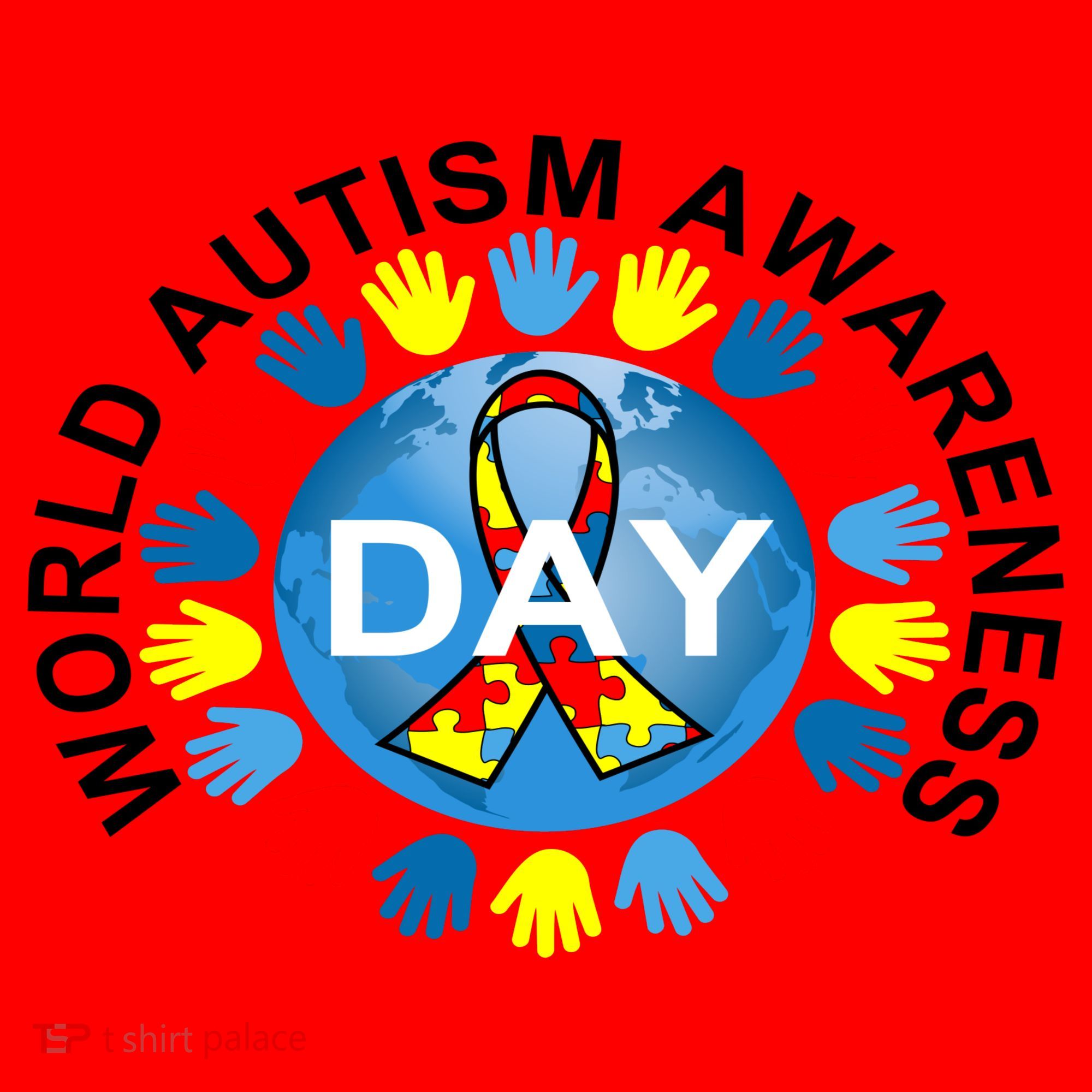 World Autism Awareness Day Earth Puzzle Ribbon Santa Hat