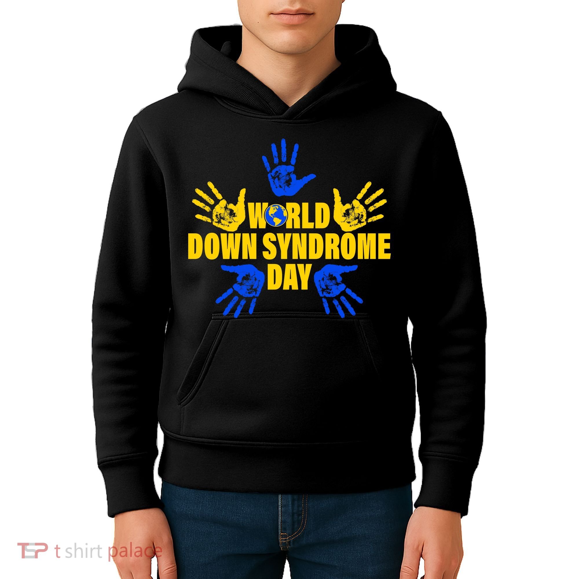 World Down Syndrome Day Hand Print Kids Hoodie