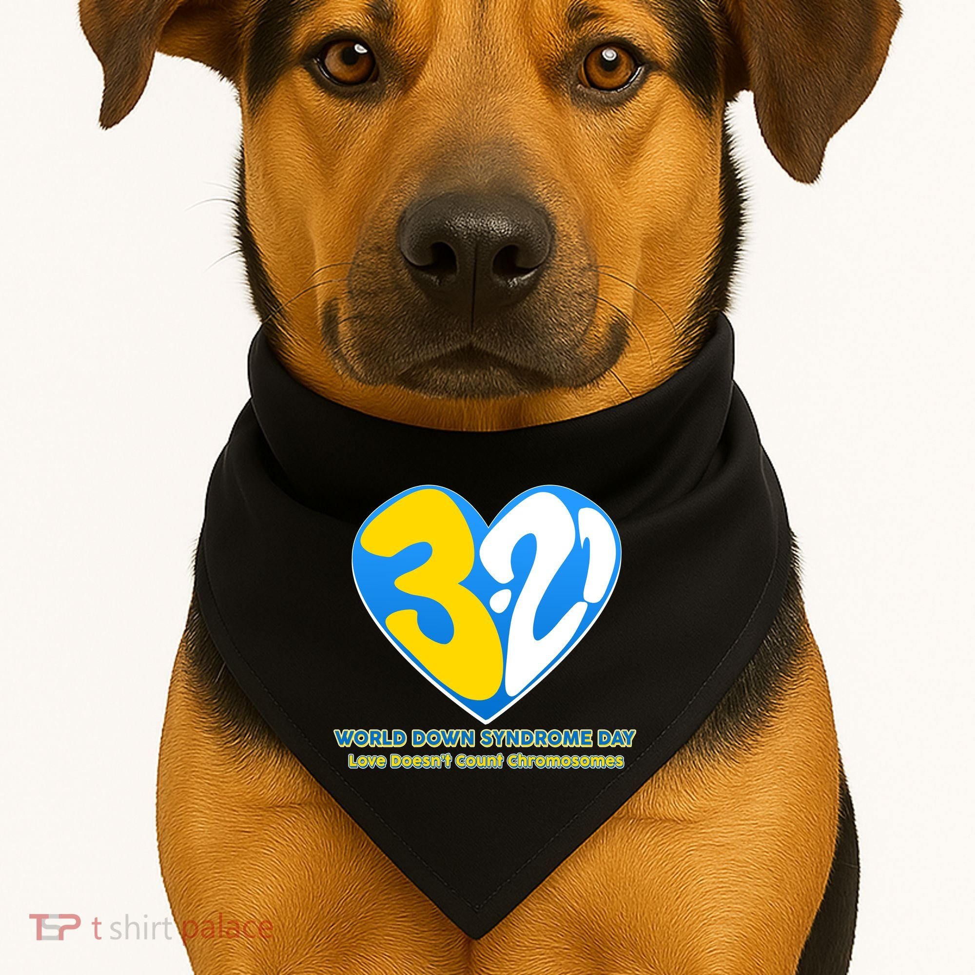 World Down Syndrome Day Love Doesn't Count Chromosomes USA-Made Doggie Bandana