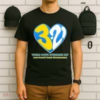World Down Syndrome Day Love Doesn't Count Chromosomes T-Shirt thumb 6
