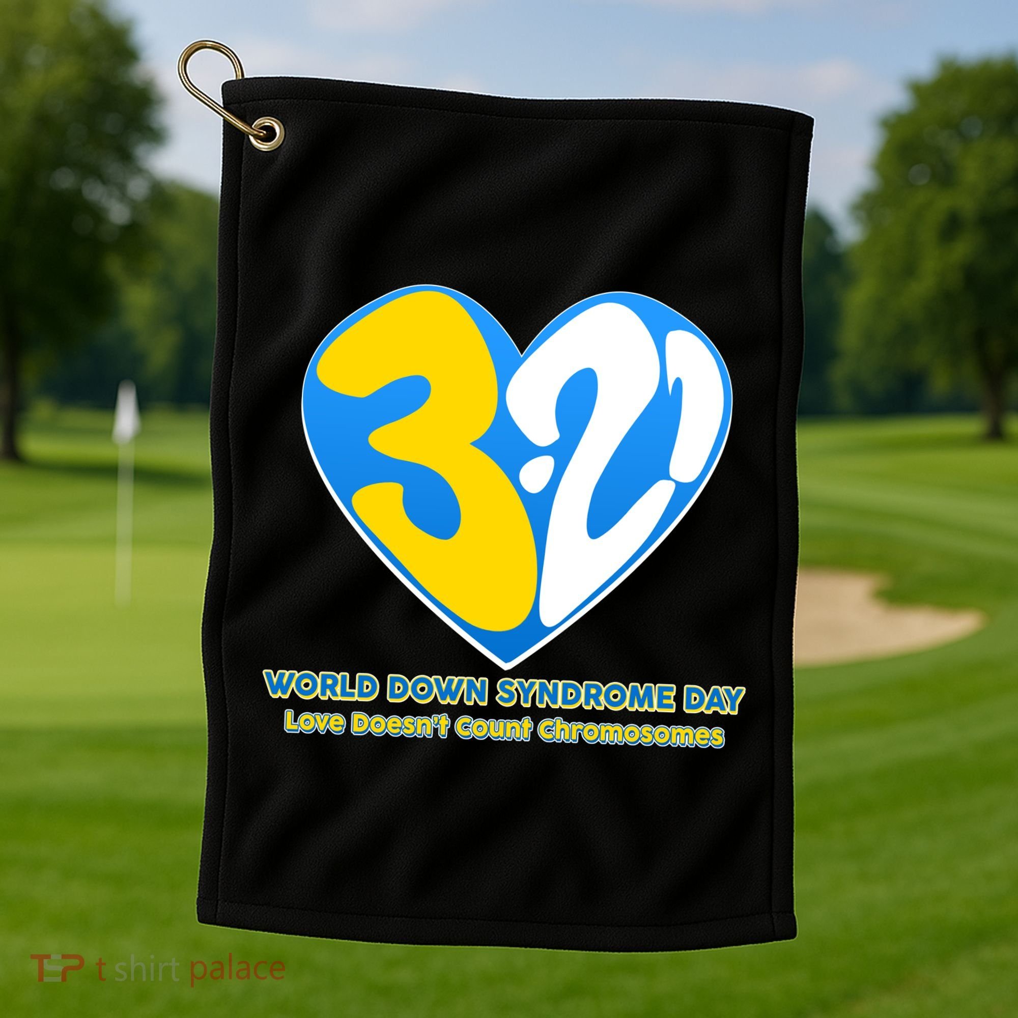 World Down Syndrome Day Love Doesn't Count Chromosomes Golf Towel