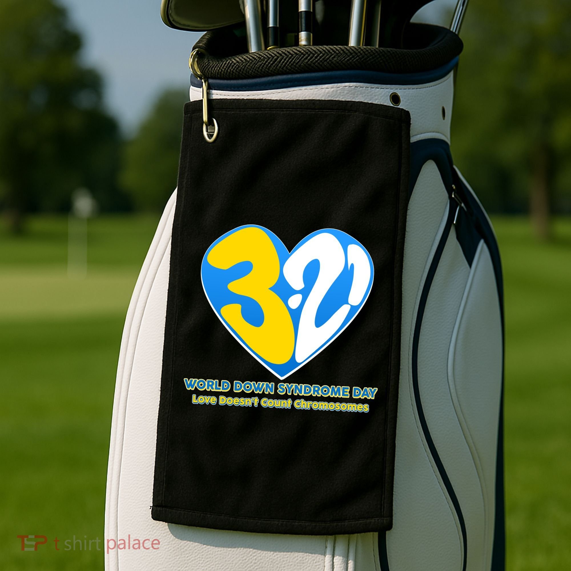 World Down Syndrome Day Love Doesn't Count Chromosomes Golf Towel