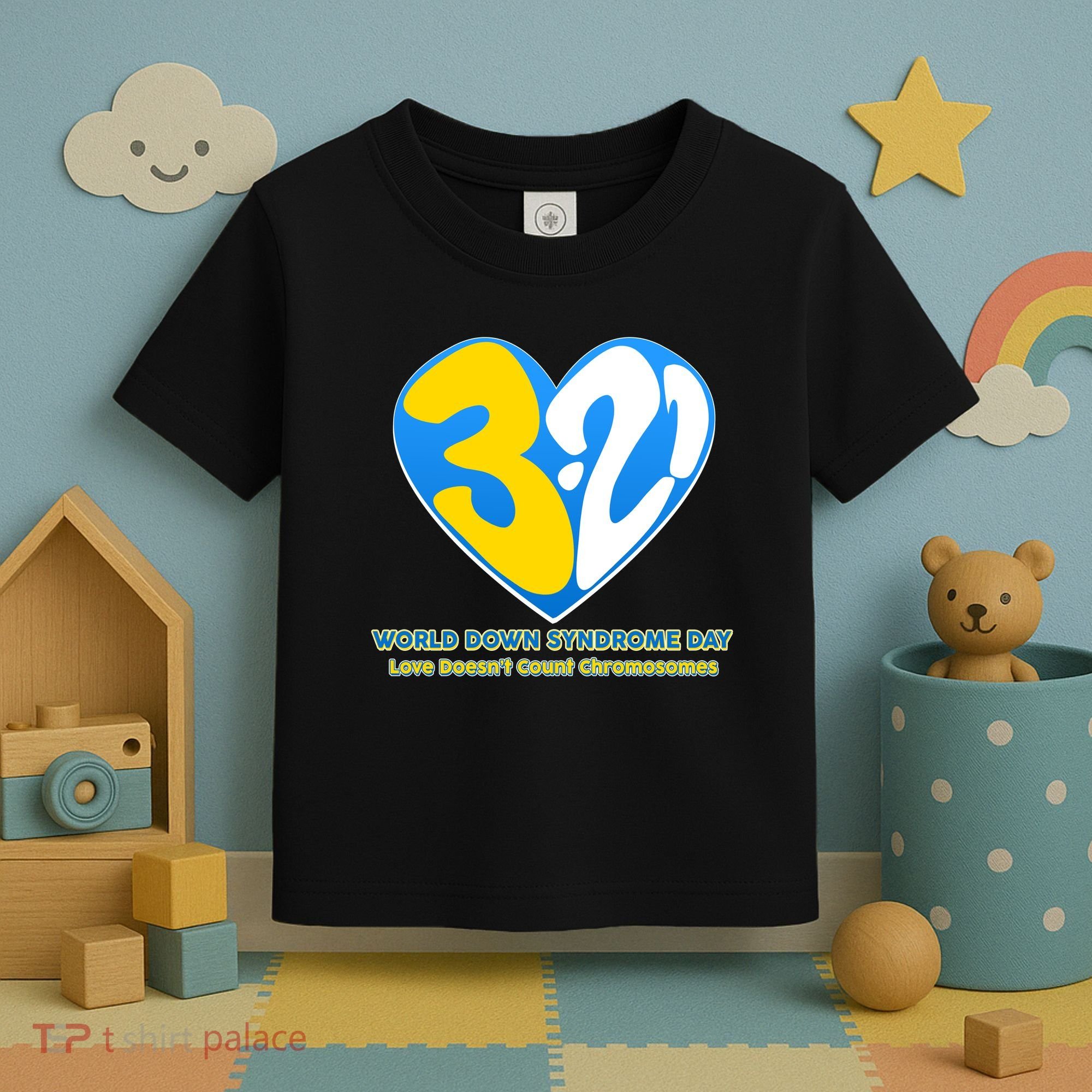 World Down Syndrome Day Love Doesn't Count Chromosomes Toddler T-Shirt