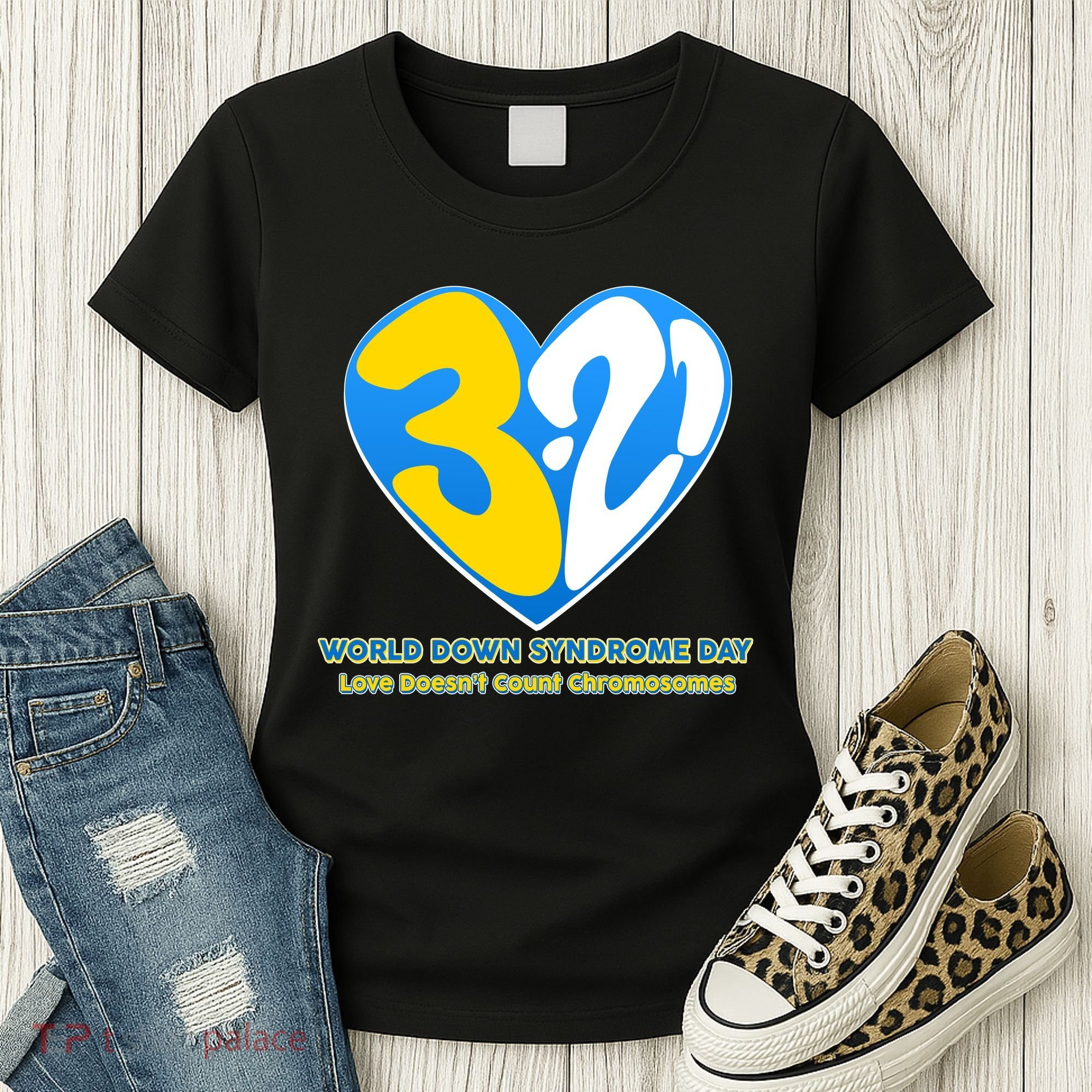 World Down Syndrome Day Love Doesn't Count Chromosomes Women's T-Shirt