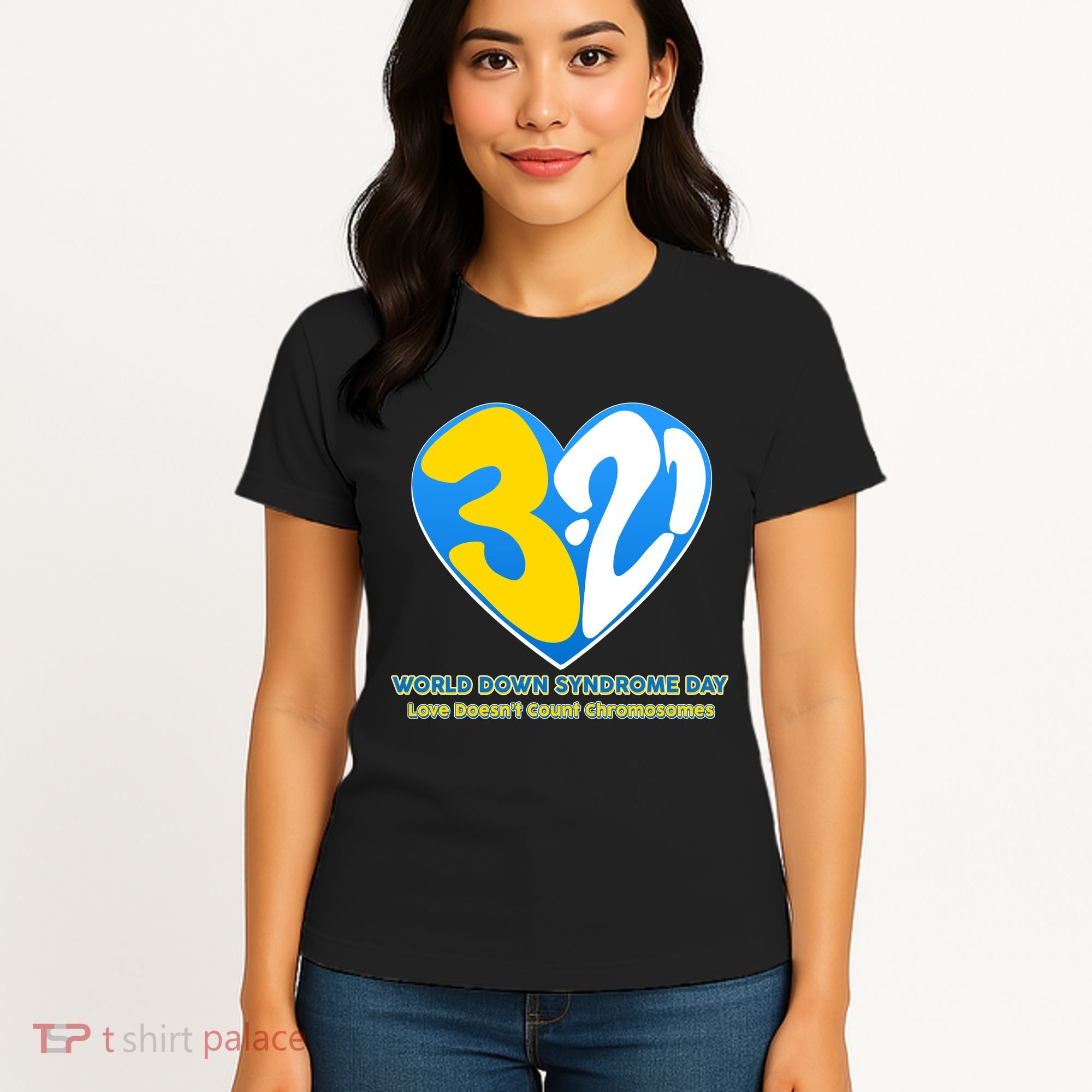 World Down Syndrome Day Love Doesn't Count Chromosomes Women's T-Shirt