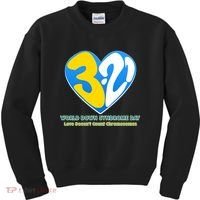 World Down Syndrome Day Love Doesn't Count Chromosomes Kids Sweatshirt thumb 0