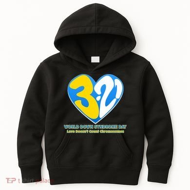 World Down Syndrome Day Love Doesn't Count Chromosomes Kids Hoodie