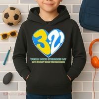 World Down Syndrome Day Love Doesn't Count Chromosomes Kids Hoodie thumb 2