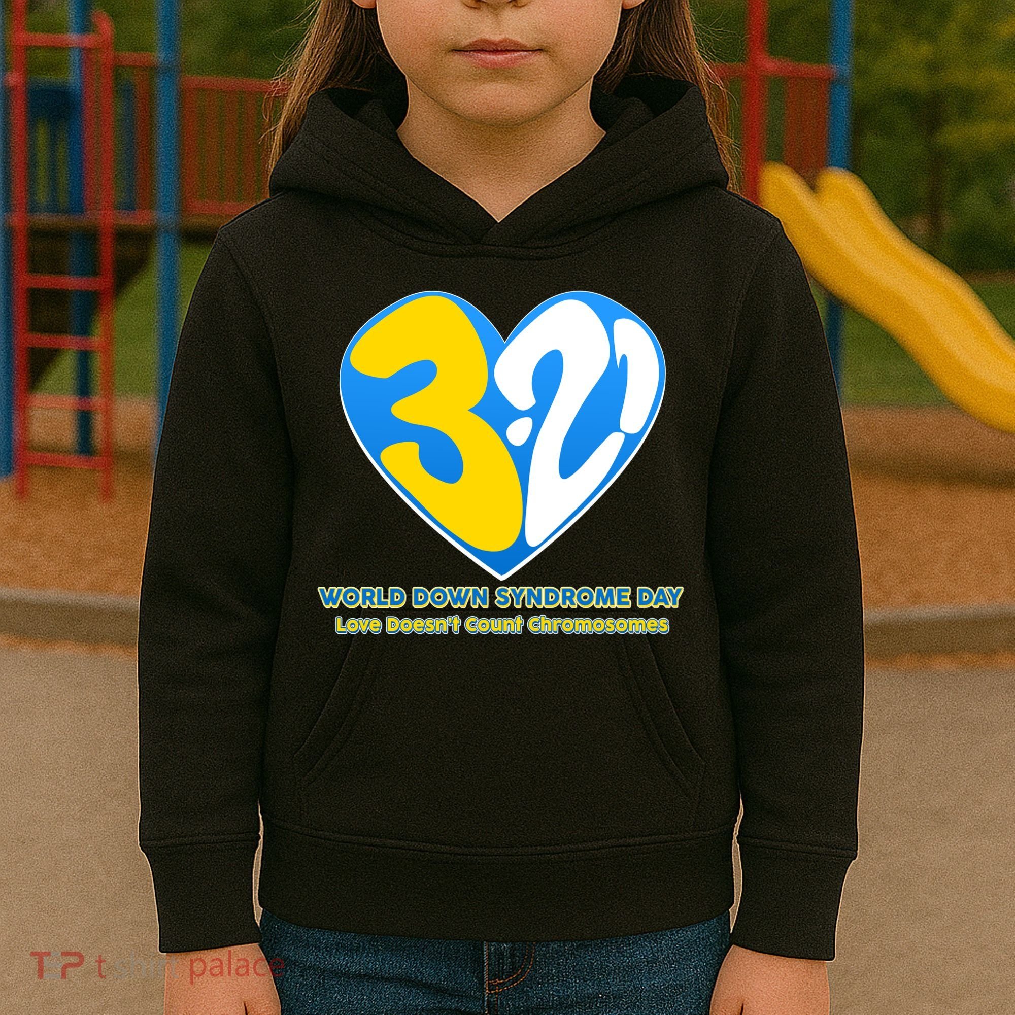 World Down Syndrome Day Love Doesn't Count Chromosomes Kids Hoodie
