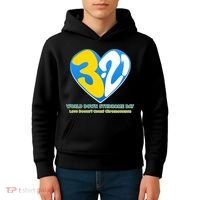 World Down Syndrome Day Love Doesn't Count Chromosomes Kids Hoodie thumb 4