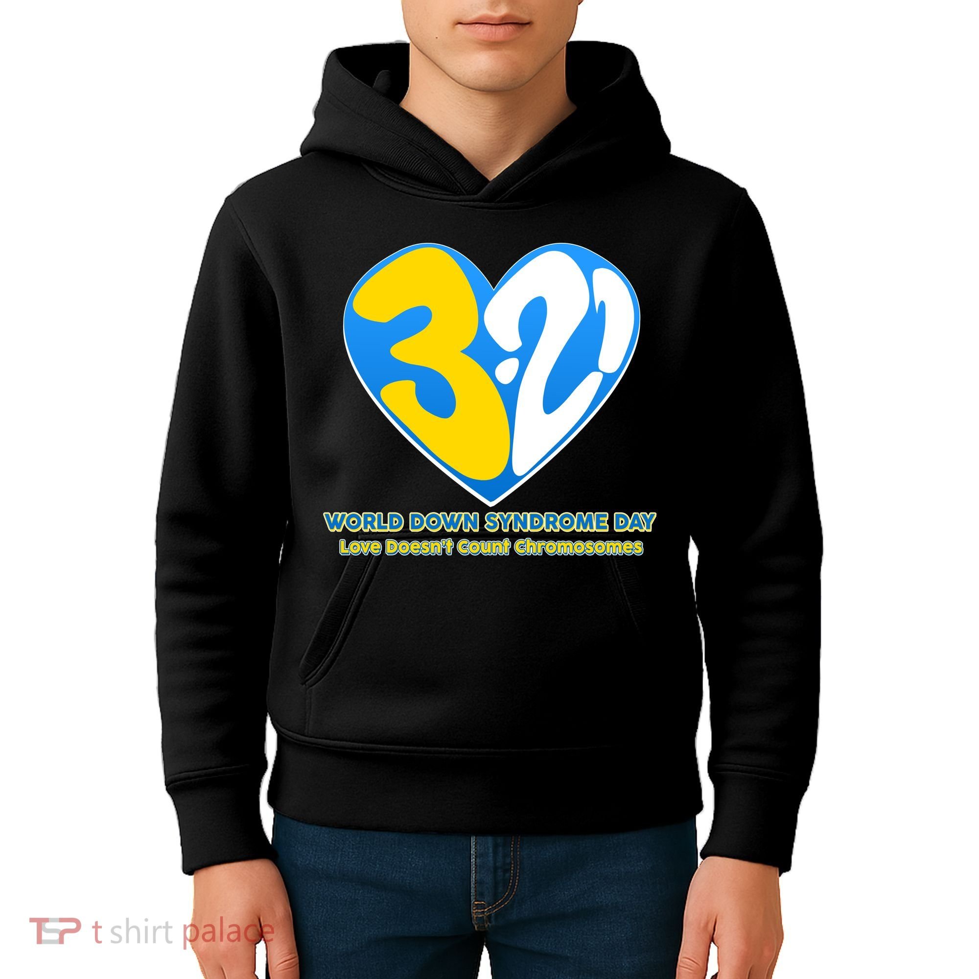 World Down Syndrome Day Love Doesn't Count Chromosomes Kids Hoodie