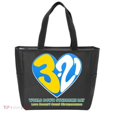 World Down Syndrome Day Love Doesn't Count Chromosomes Tote Bag