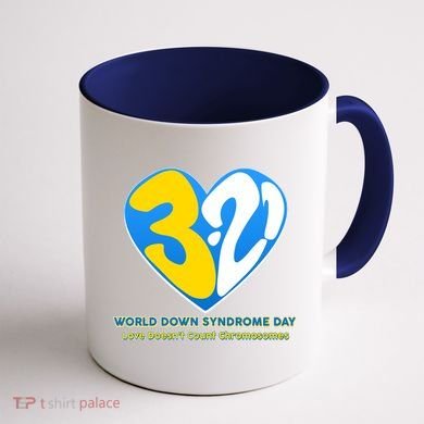 World Down Syndrome Day Love Doesn't Count Chromosomes Coffee Mug back