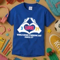 World Down Syndrome Day March 21 Kids T-Shirt thumb 3
