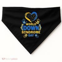 World Down Syndrome Day Painted Hands And Polka Dots  USA-Made Doggie Bandana thumb 0