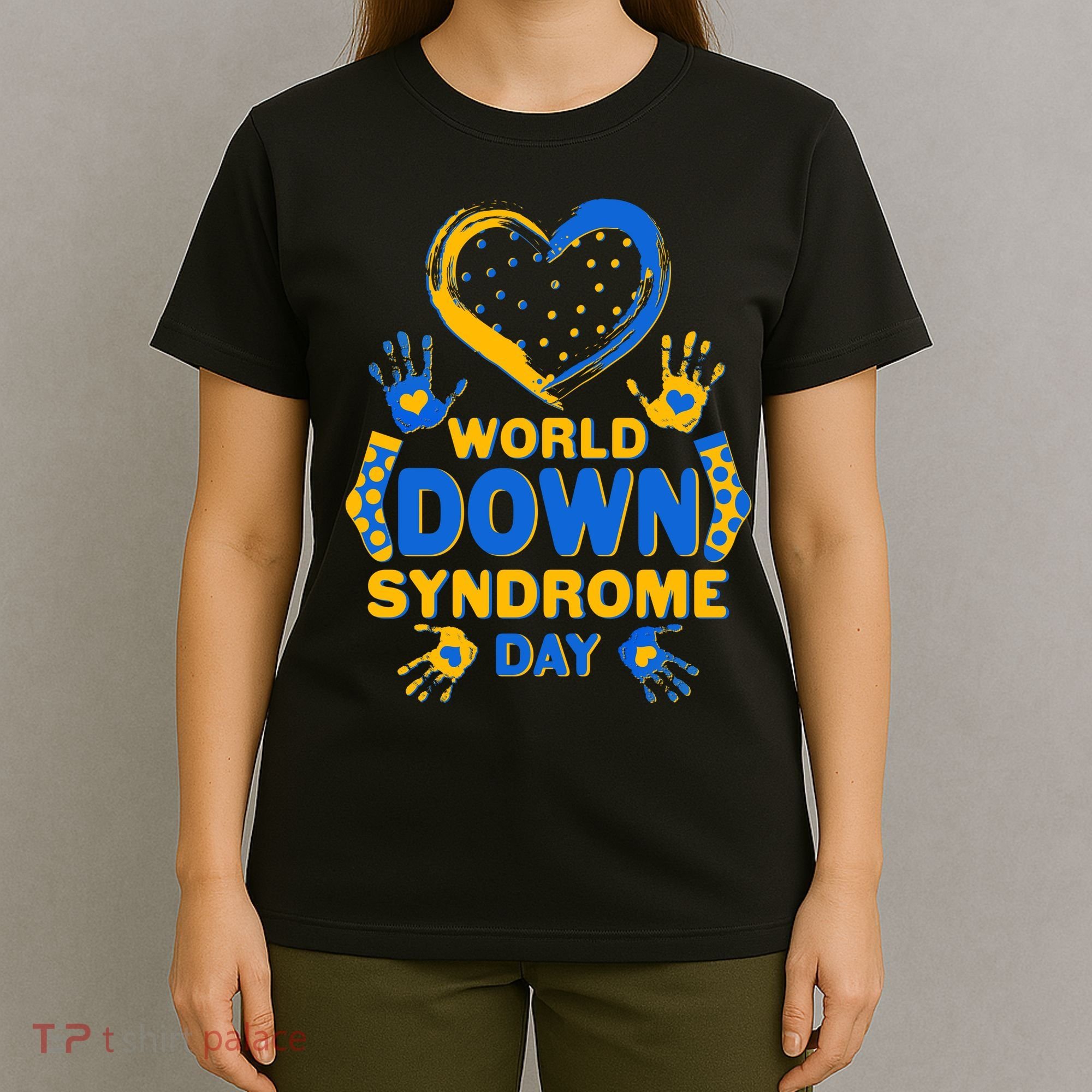 World Down Syndrome Day Painted Hands And Polka Dots  T-Shirt