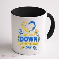 World Down Syndrome Day Painted Hands And Polka Dots  Coffee Mug thumb 1