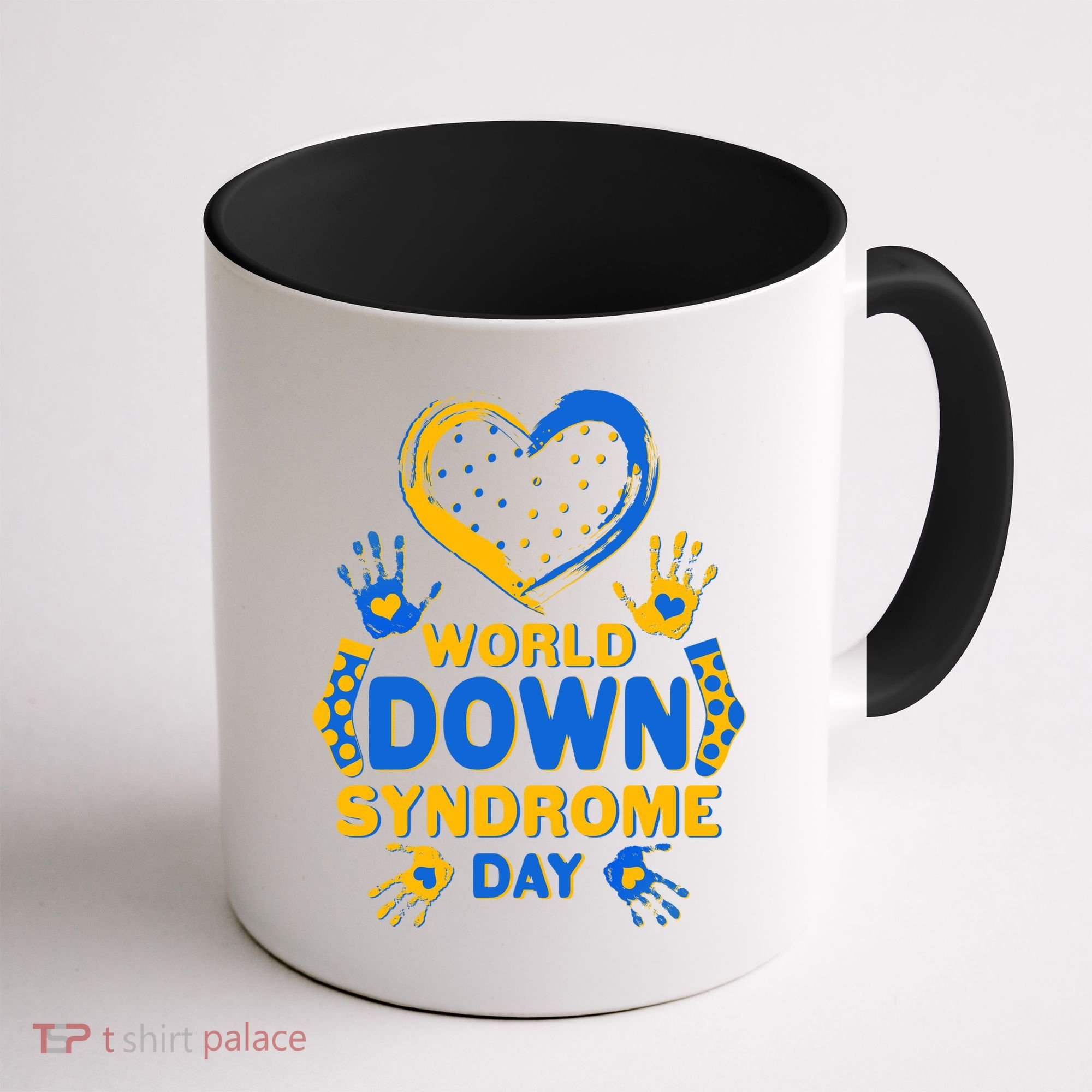 World Down Syndrome Day Painted Hands And Polka Dots  Coffee Mug