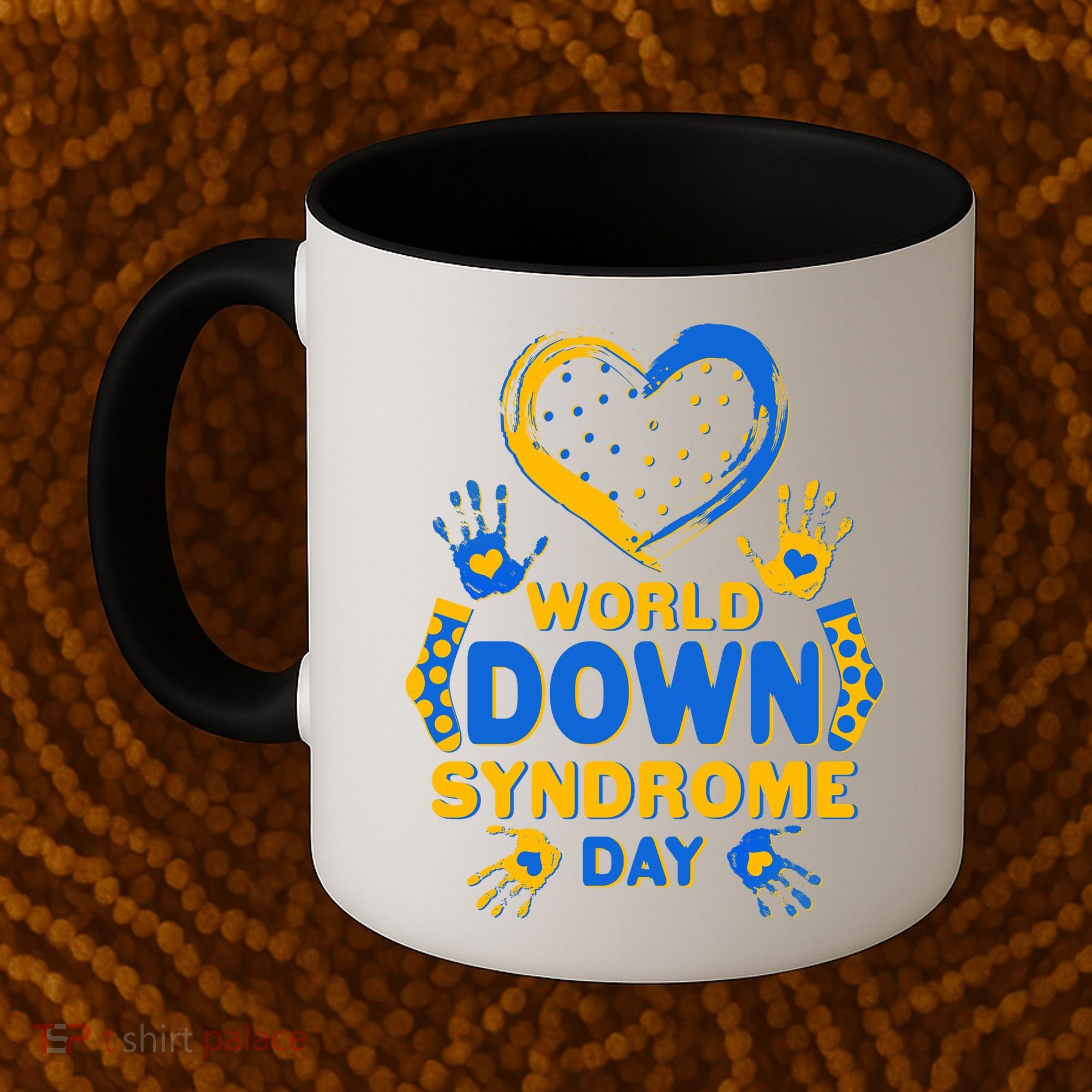 World Down Syndrome Day Painted Hands And Polka Dots  Coffee Mug