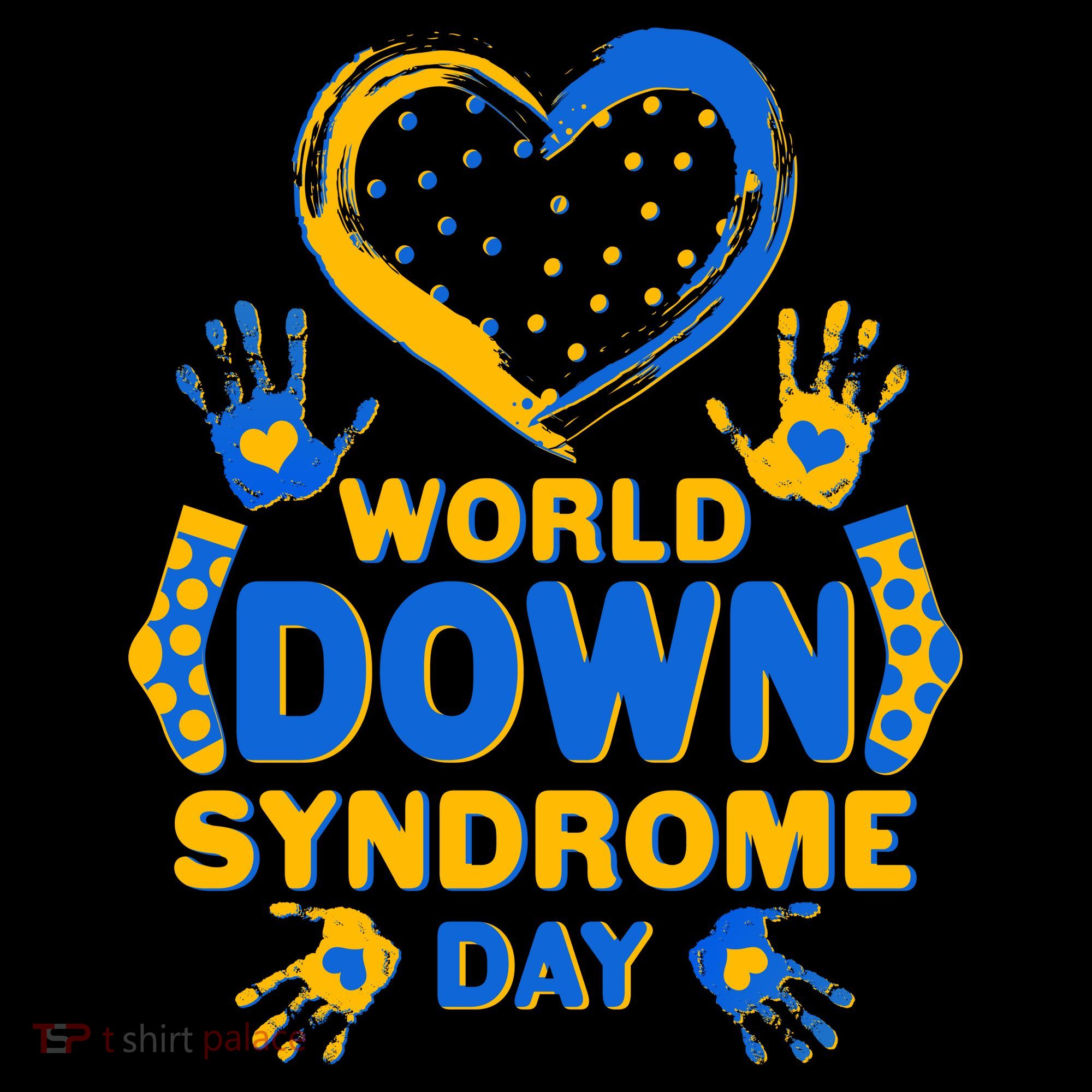 World Down Syndrome Day Painted Hands And Polka Dots  Coffee Mug