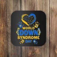 World Down Syndrome Day Painted Hands And Polka Dots  Coaster thumb 0