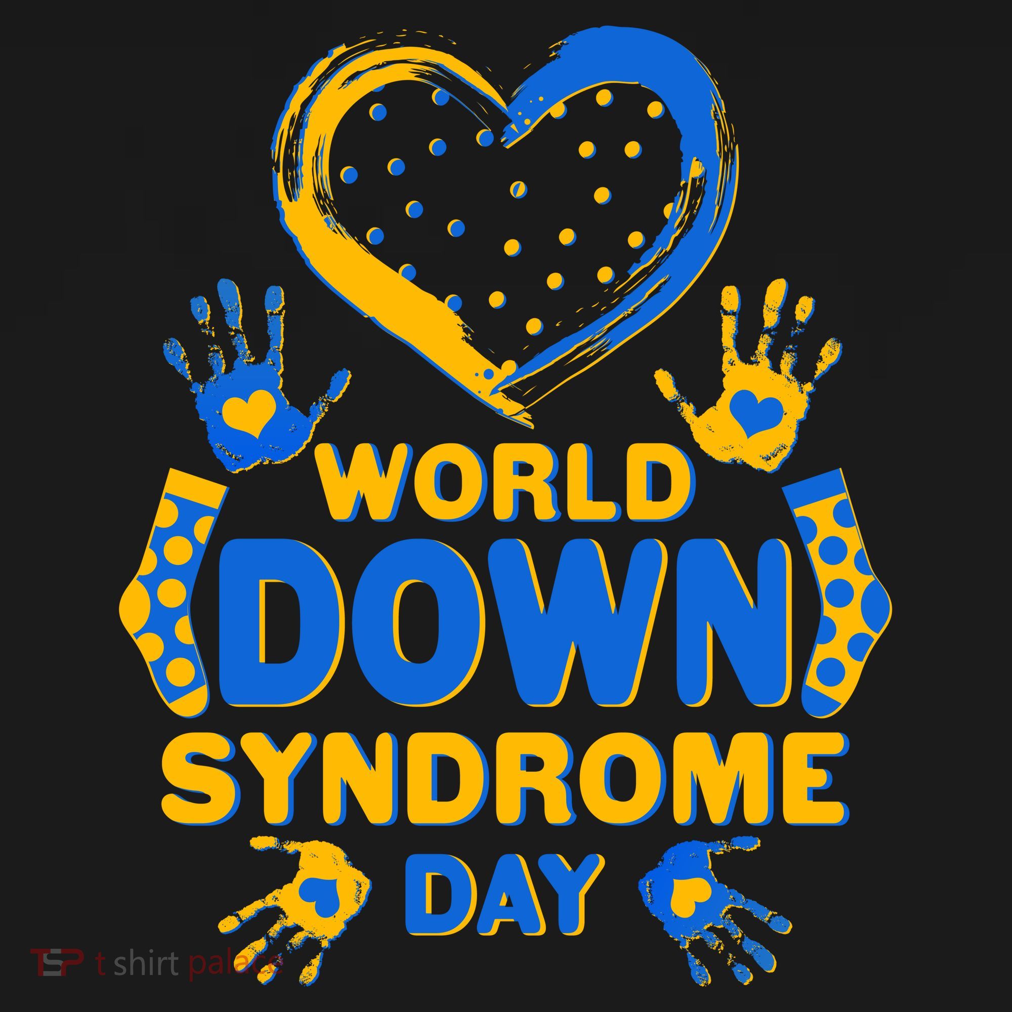 World Down Syndrome Day Painted Hands And Polka Dots  Women's Hoodie